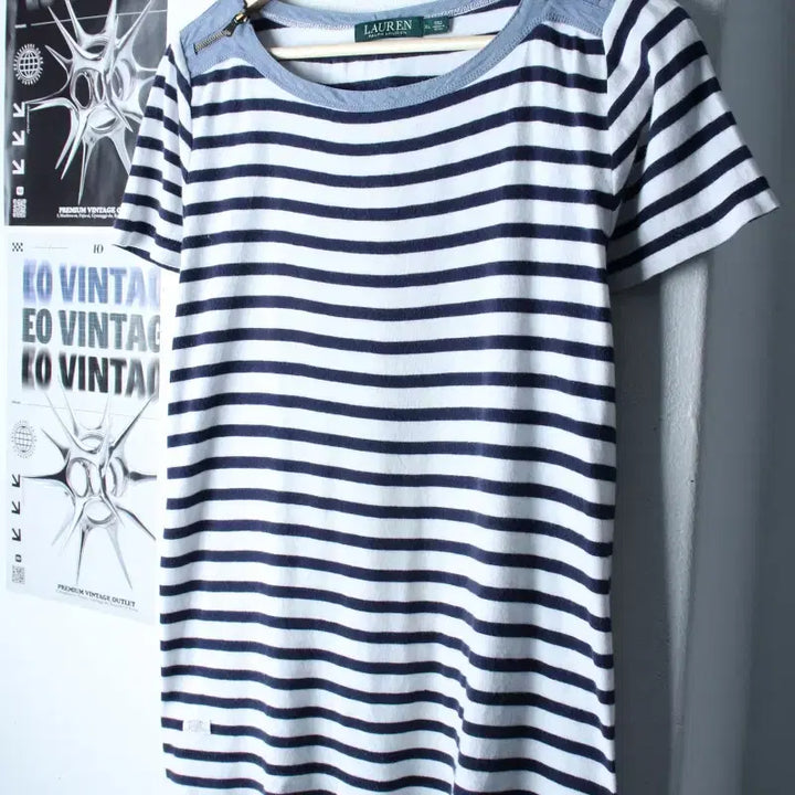 [BUNJANG] Polo Ralph Lauren Striped T-Shirt / (XL-2XL) 폴로 랄프로렌 반팔 티셔츠 스트라이프 화이트-185EC