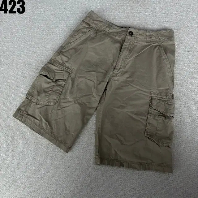 [BUNJANG] Adidas Originals Khaki Cargo Shorts L / 아디다스 오리지널 불꽃 카키색 카고 반바지 L