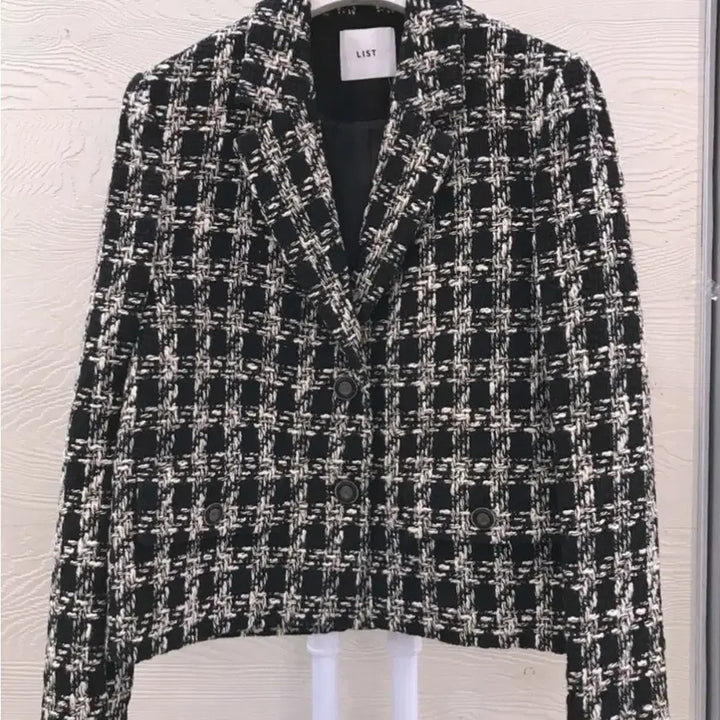 [BUNJANG] Brand List Tweed Jacket / 브랜드 리스트 체크 트위드 자켓
