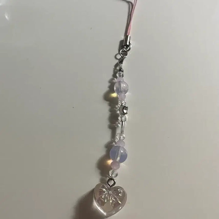 [BUNJANG] Heart Bead Phone Strap Keychain / 하트 비즈 폰 스트랩 키링