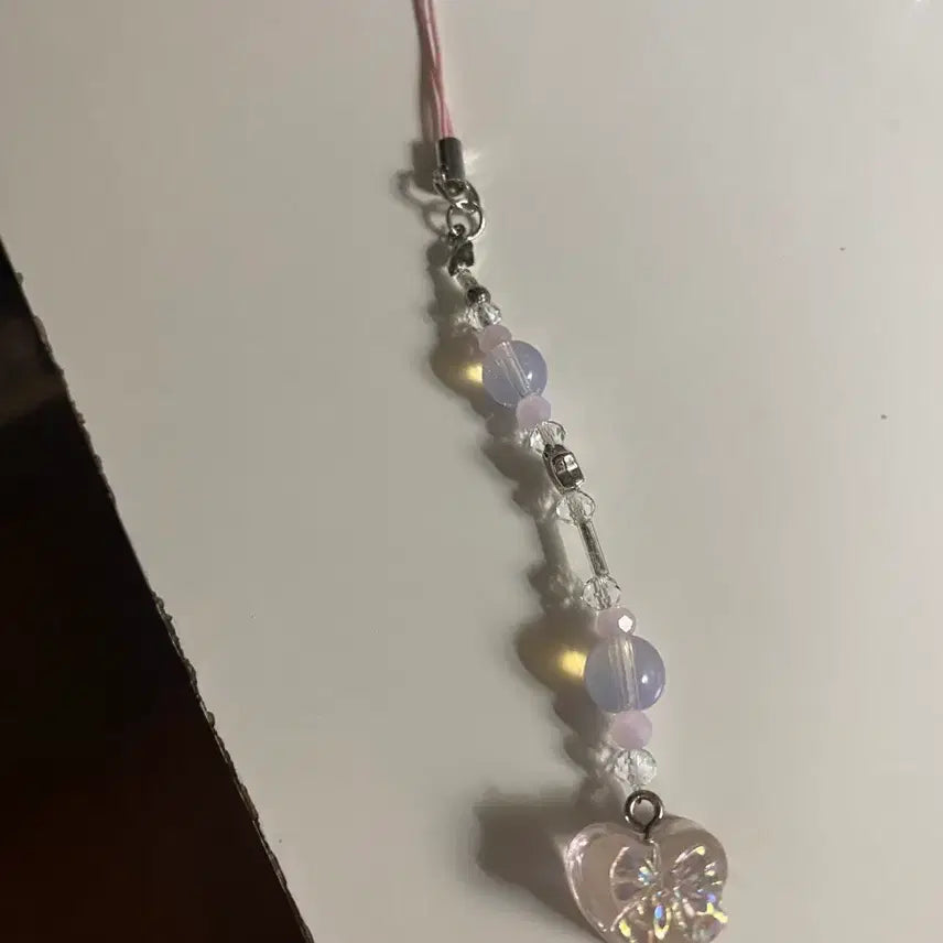 [BUNJANG] Heart Bead Phone Strap Keychain / 하트 비즈 폰 스트랩 키링