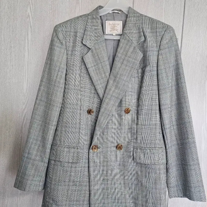 [BUNJANG] Burberry Check Double Button Wool Jacket / 버버리 체크 더블 버튼 순모 자켓 11(66)