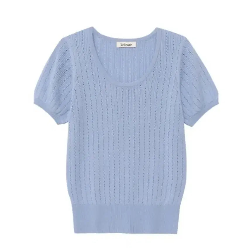 [BUNJANG] Nijur Silk Blend Crop Knit Top / 니주르 실크 블렌드 라운드 크롭 반팔 니트 탑 미착용 새상품