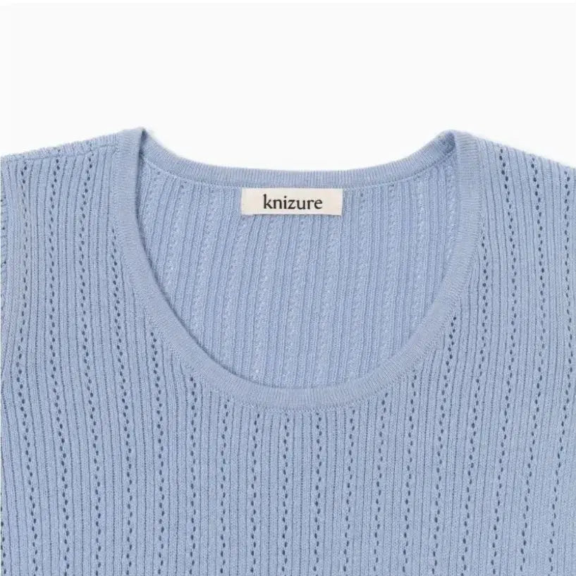 [BUNJANG] Nijur Silk Blend Crop Knit Top / 니주르 실크 블렌드 라운드 크롭 반팔 니트 탑 미착용 새상품