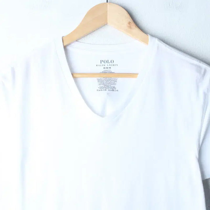 [BUNJANG] Polo Ralph Lauren V-neck White T-shirt / W(M-XL) 폴로 랄프로렌 반팔 티셔츠 브이넥 화이트 무지-185F1