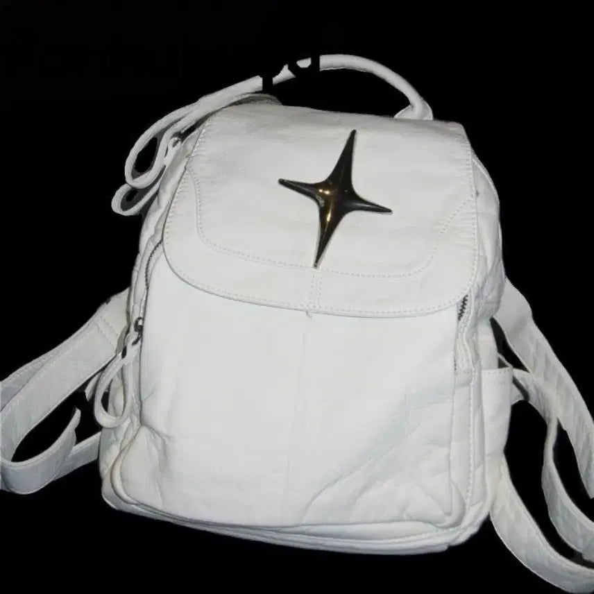 [BUNJANG] Artificial Leather Backpack / 지뢰계 스타 장식 인조가죽 백팩 가방
