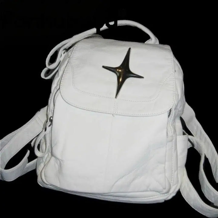 [BUNJANG] Artificial Leather Backpack / 지뢰계 스타 장식 인조가죽 백팩 가방