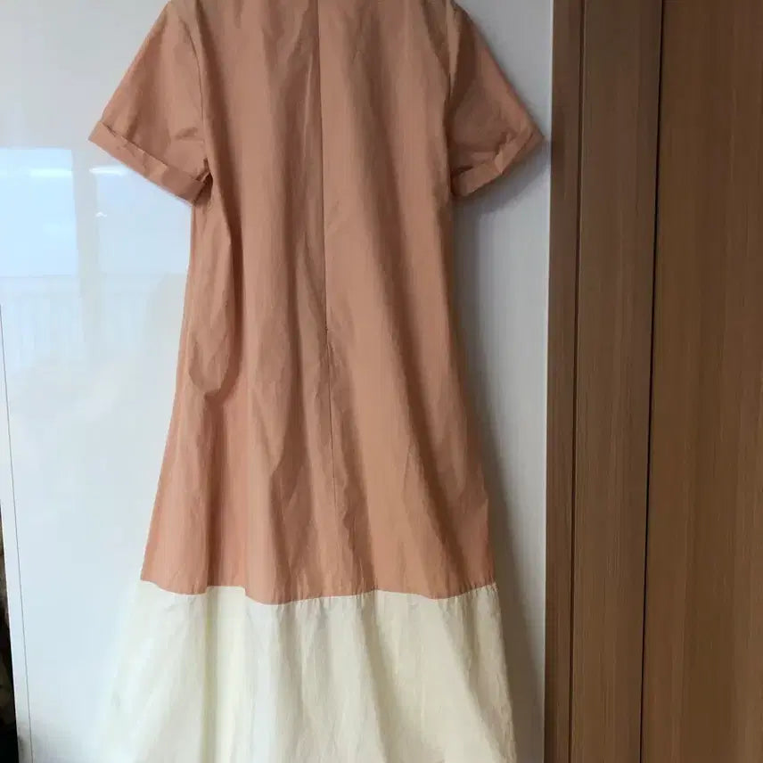 [BUNJANG] Lamelei Peach Crinkle Short Sleeve Dress / 라메레이 피치 바스락 반팔 원피스 맘룩 등원룩 임부복 휴가룩