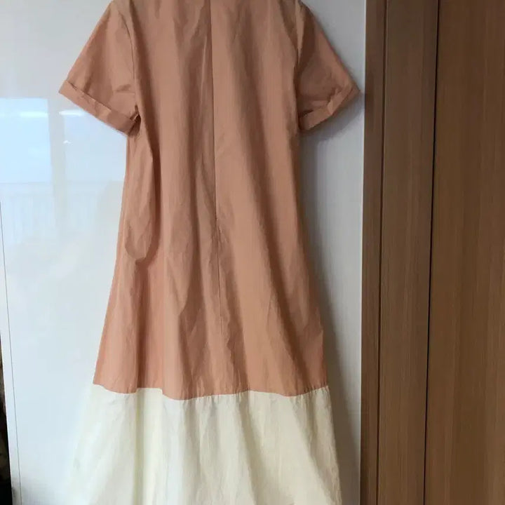 [BUNJANG] Lamelei Peach Crinkle Short Sleeve Dress / 라메레이 피치 바스락 반팔 원피스 맘룩 등원룩 임부복 휴가룩