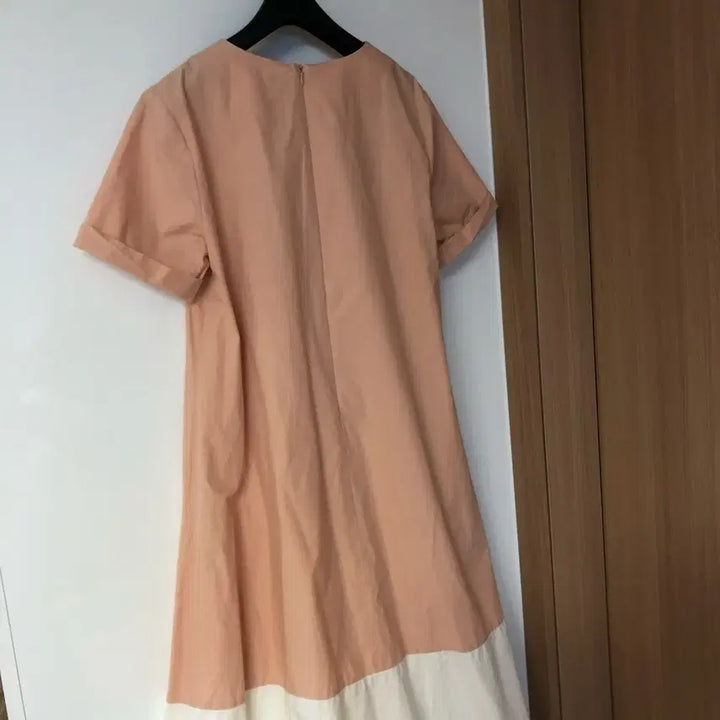 [BUNJANG] Lamelei Peach Crinkle Short Sleeve Dress / 라메레이 피치 바스락 반팔 원피스 맘룩 등원룩 임부복 휴가룩