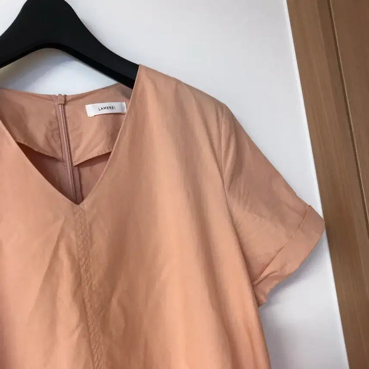 [BUNJANG] Lamelei Peach Crinkle Short Sleeve Dress / 라메레이 피치 바스락 반팔 원피스 맘룩 등원룩 임부복 휴가룩