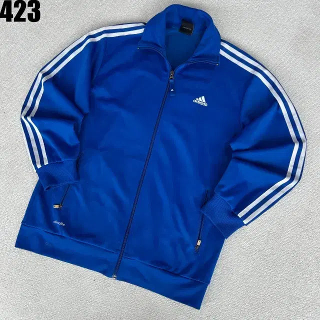 [BUNJANG] Adidas Blue Three-Stripe Track Top Jacket / 아디다스 파랑색 삼선 트랙탑 XL 져지 집업 자켓