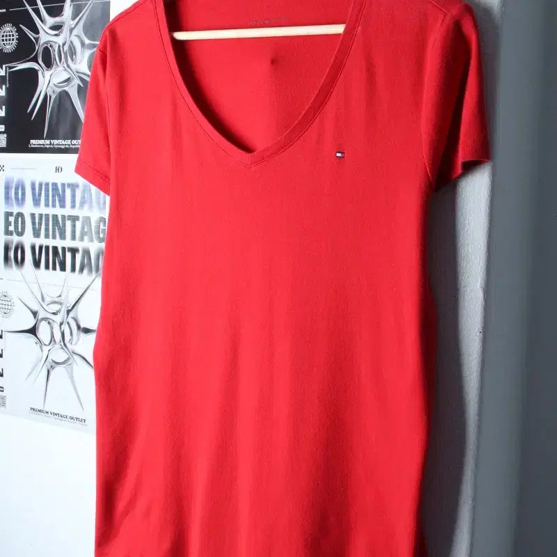 [BUNJANG] Tommy Hilfiger V-Neck T-Shirt (XL-2XL) / W(XL-2XL) 타미힐피거 반팔 티셔츠 빅사이즈 브이넥-185F5