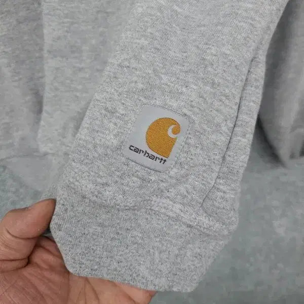 [BUNJANG] Carhartt Light Gray Logo Sweatshirt / 칼하트 라이트 그레이 로고 맨투맨 S