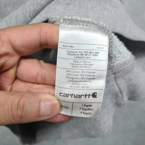 [BUNJANG] Carhartt Light Gray Logo Sweatshirt / 칼하트 라이트 그레이 로고 맨투맨 S
