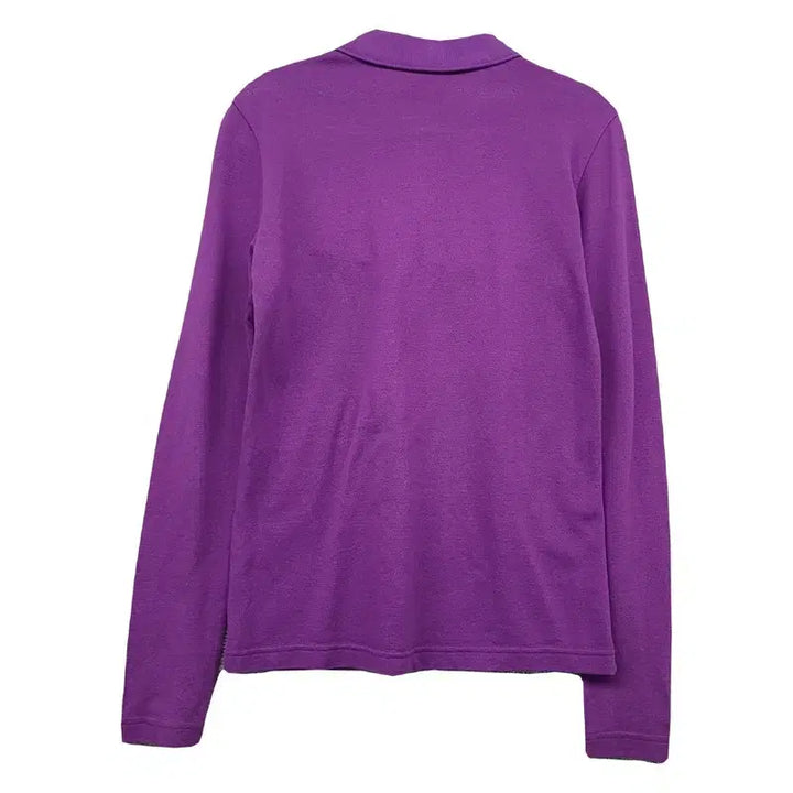 [BUNJANG] Lacoste Purple Logo Long Sleeve Polo Shirt (Size 38) / 라코스테 퍼플 로고 긴팔 카라티 38