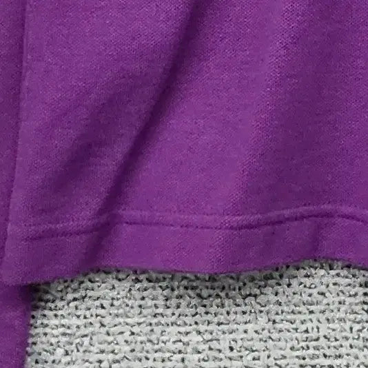 [BUNJANG] Lacoste Purple Logo Long Sleeve Polo Shirt (Size 38) / 라코스테 퍼플 로고 긴팔 카라티 38