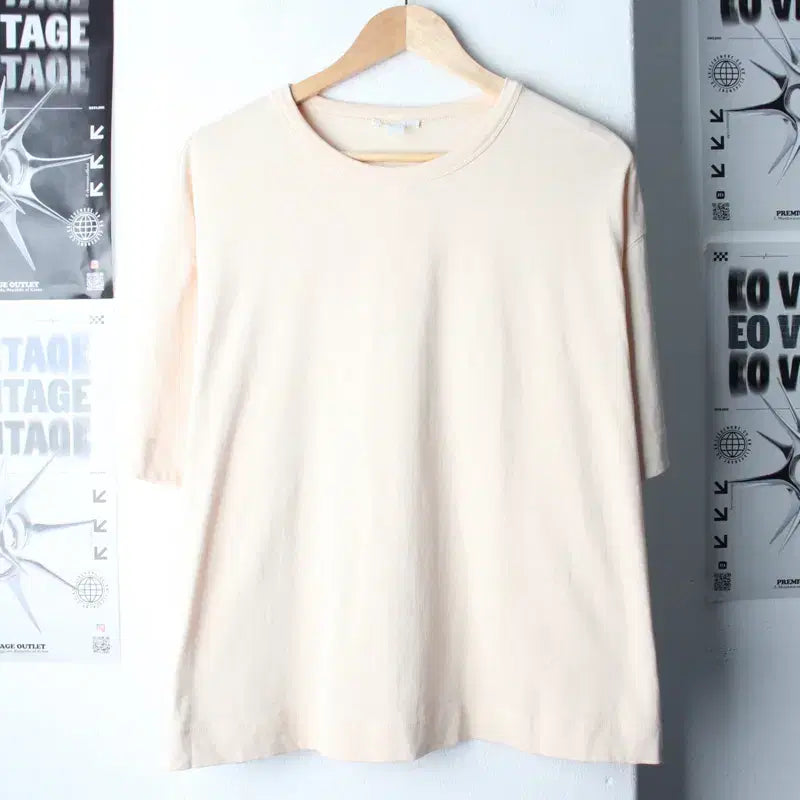 [BUNJANG] Cos Basic Short-Sleeve T-Shirt - Apricot - (M-XL) / W(M-XL) 코스 반팔 티셔츠 오버핏 살구색 무지-185F8