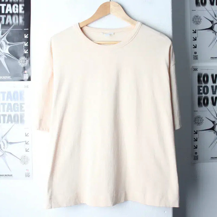 [BUNJANG] Cos Basic Short-Sleeve T-Shirt - Apricot - (M-XL) / W(M-XL) 코스 반팔 티셔츠 오버핏 살구색 무지-185F8