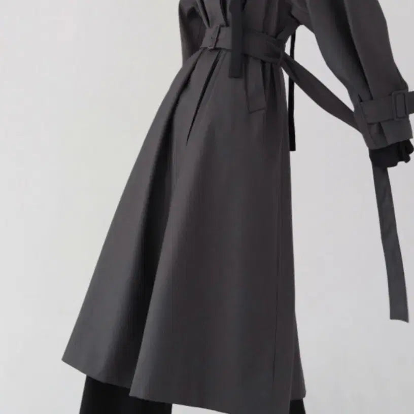 [BUNJANG] Trimming Birds Single Trench Coat Charcoal / 트리밍버드 싱글 트렌치코트 차콜