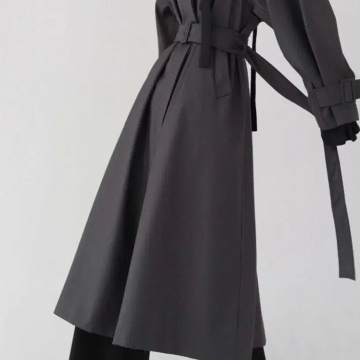 [BUNJANG] Trimming Birds Single Trench Coat Charcoal / 트리밍버드 싱글 트렌치코트 차콜