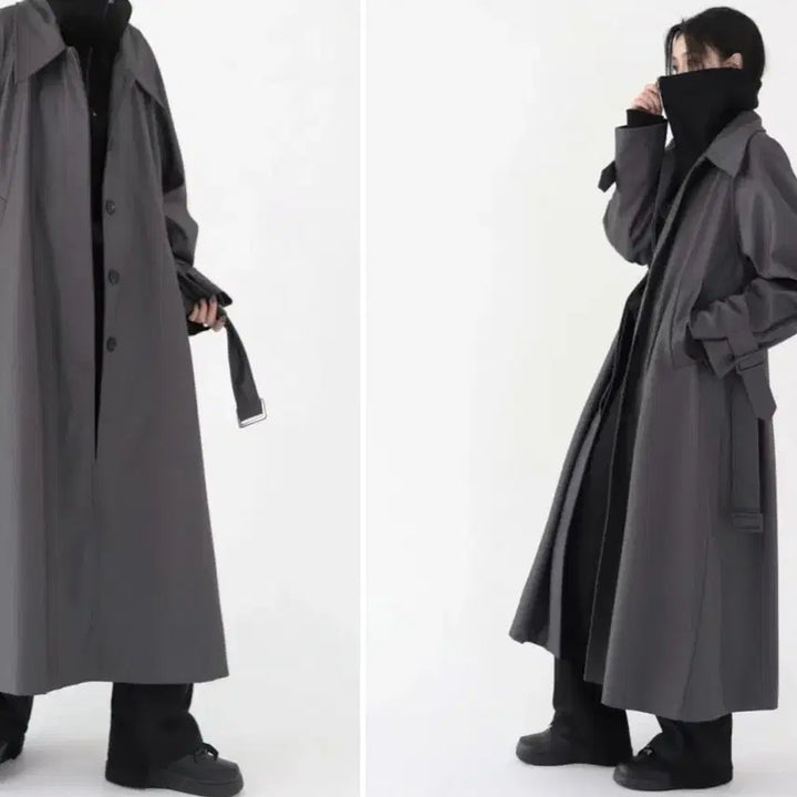 [BUNJANG] Trimming Birds Single Trench Coat Charcoal / 트리밍버드 싱글 트렌치코트 차콜