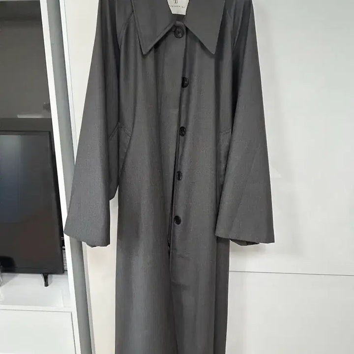 [BUNJANG] Trimming Birds Single Trench Coat Charcoal / 트리밍버드 싱글 트렌치코트 차콜