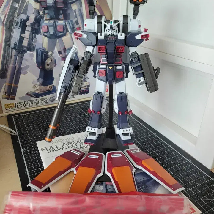 [BUNJANG] Bandai MG Full Armor Gundam &amp; Weapon &amp; Armor Hanger Set / MG 썬더볼트 풀아머 및 웨폰 &amp; 아머 행거 세트 (조립품)