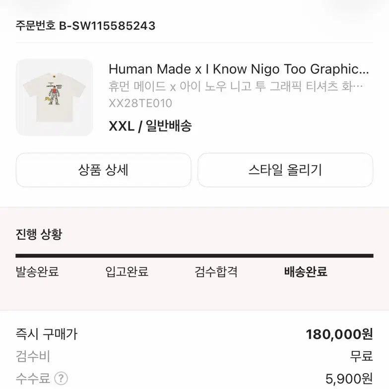 [SOLD OUT] 휴먼메이드 I Know Nigo Too 그래픽 티셔츠 XXL