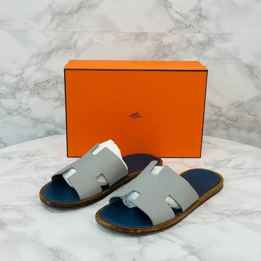 [BUNJANG] Hermès Izmir Blanc de Paris Blue Sandals / (41.5) 에르메스 이즈미르 블랑 드 파리 블루