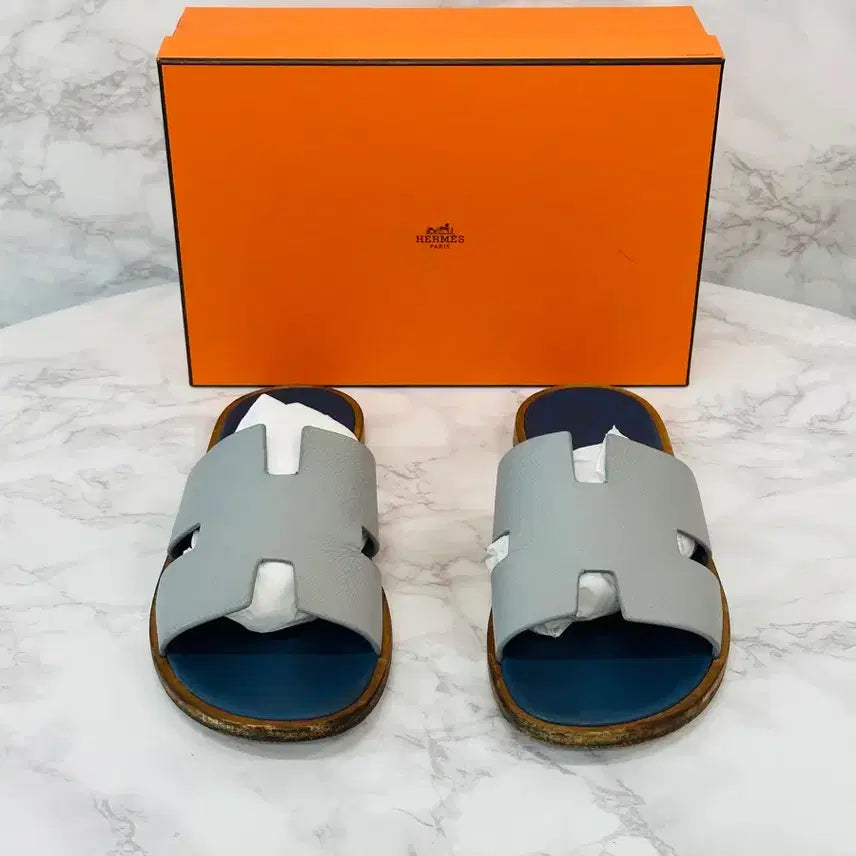 [BUNJANG] Hermès Izmir Blanc de Paris Blue Sandals / (41.5) 에르메스 이즈미르 블랑 드 파리 블루