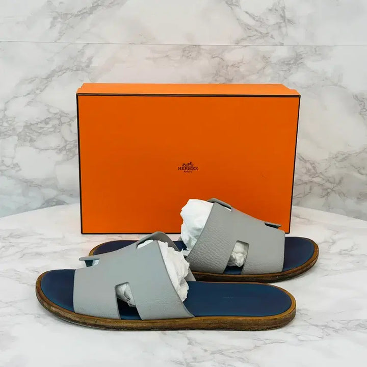 [BUNJANG] Hermès Izmir Blanc de Paris Blue Sandals / (41.5) 에르메스 이즈미르 블랑 드 파리 블루