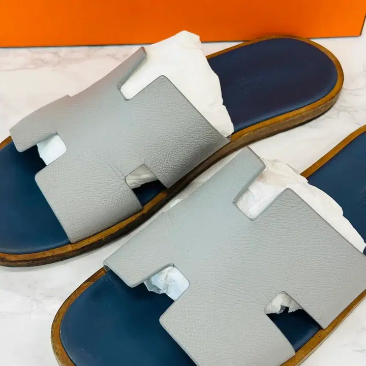 [BUNJANG] Hermès Izmir Blanc de Paris Blue Sandals / (41.5) 에르메스 이즈미르 블랑 드 파리 블루