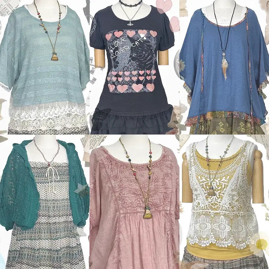 [BUNJANG] Vintage Y2K Ethnic Lace Skirt / 일본빈티지y2k에스닉히피모리걸하구미룩셔링레이스스커트치마가디건원피스나시니트