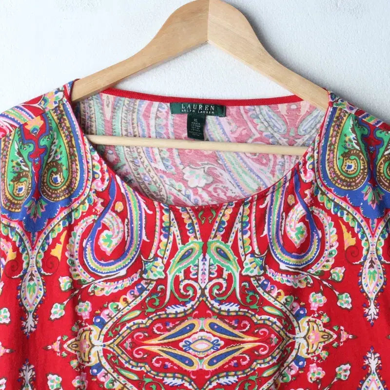 [BUNJANG] Polo Ralph Lauren Paisley Short Sleeve T-Shirt / W(XL-2XL) 폴로 랄프로렌 반팔 티셔츠 반소매 페이즐리-185FE