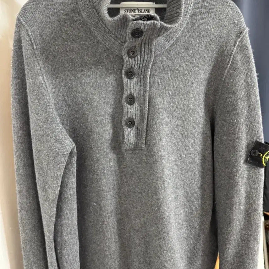 [BUNJANG] Stone Island Half-Zip Knit Sweater / 스톤아일랜드 반집업 니트 M