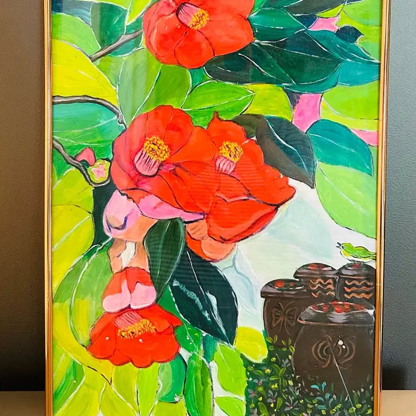 [BUNJANG] Camellia and Jangdokdae Acrylic Painting Frame / 동백꽃과창독대(아크릴화액자)