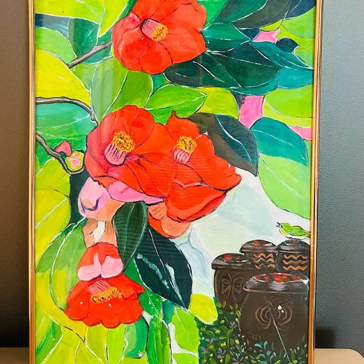 [BUNJANG] Camellia and Jangdokdae Acrylic Painting Frame / 동백꽃과창독대(아크릴화액자)