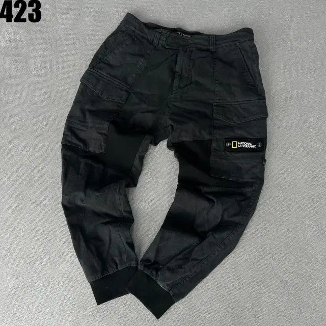 [BUNJANG] National Geographic Black Cargo Jogger Pants (Size M) / 내셔널지오그래픽 블랙 카고 조거팬츠 m