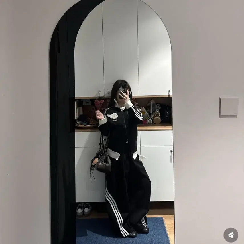 [BUNJANG] Subculture Wing Embroidery Zip-up Jersey / 서브컬처 날개 자수 집업 져지