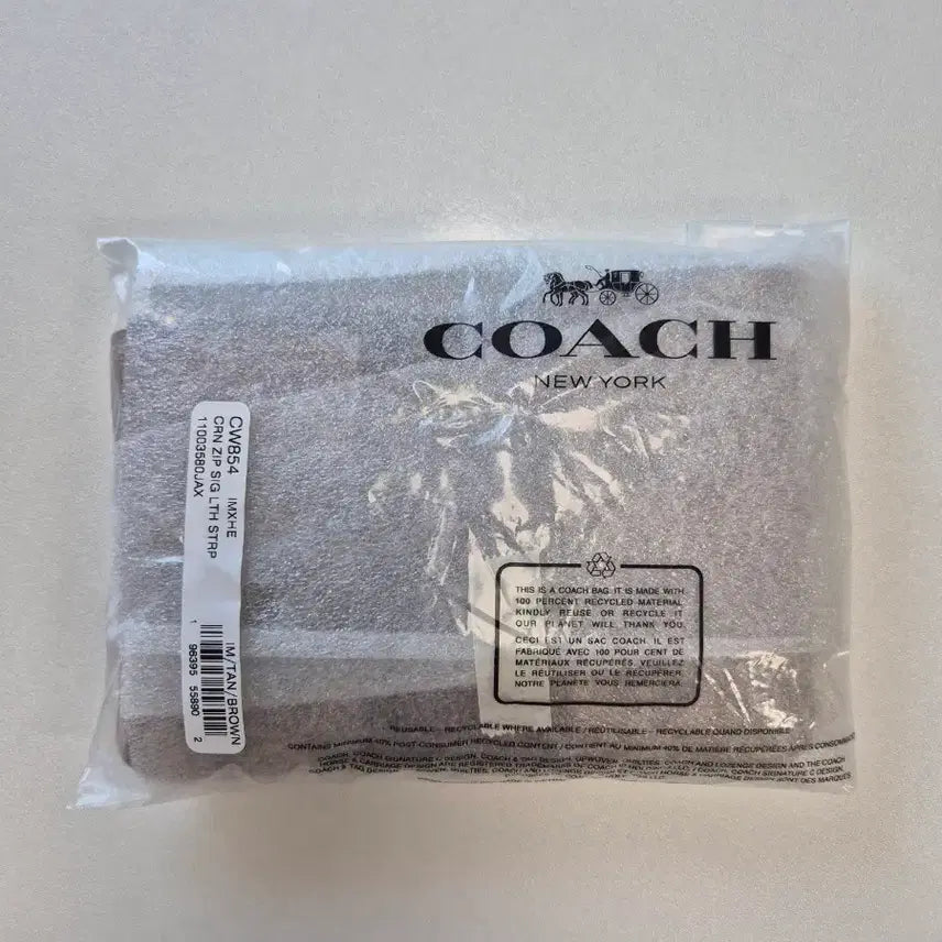 [BUNJANG] Coach Signature Corner Zip Wristlet Wallet / [새상품] 코치 시그니처 코너 집 어라운드 손목 지갑