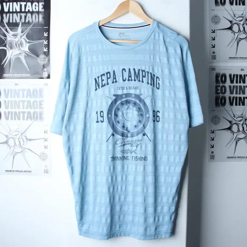 [BUNJANG] Nepa W(M-L) Functional Short Sleeve T-Shirt / W(M-L) 네파 반팔 티셔츠 기능성 연블루 롱-18602