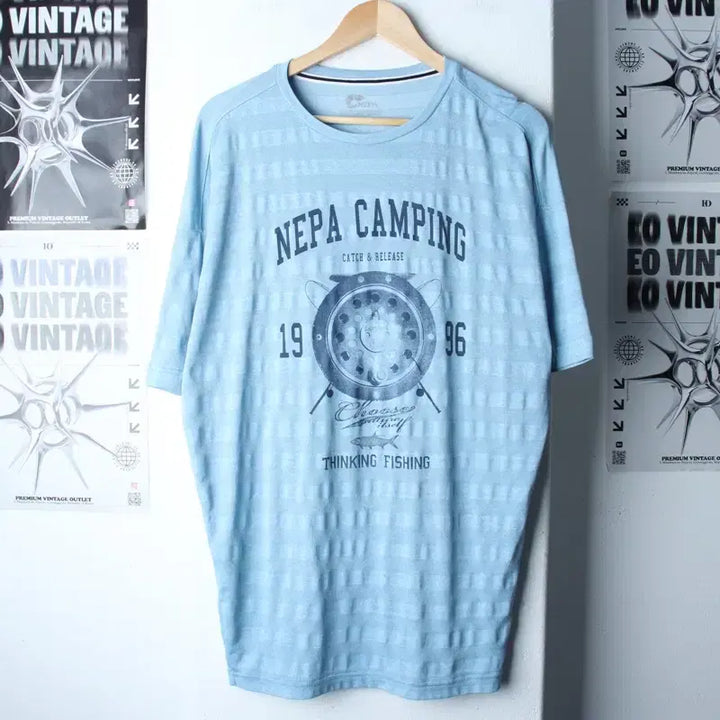 [BUNJANG] Nepa W(M-L) Functional Short Sleeve T-Shirt / W(M-L) 네파 반팔 티셔츠 기능성 연블루 롱-18602