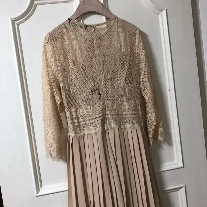 [BUNJANG] Zara Lace See-Through Pleated Long Dress / 새옷) Zara 자라 레이스 시스루 플리츠 롱 원피스 하객룩 결혼식