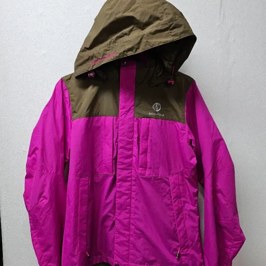 [BUNJANG] Beanpole Pink/Brown Color Block Hooded Windbreaker 90 / 빈폴 핑크/브라운 배색 후드 바람막이  90