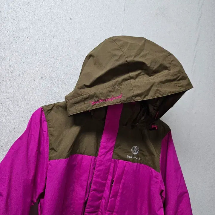 [BUNJANG] Beanpole Pink/Brown Color Block Hooded Windbreaker 90 / 빈폴 핑크/브라운 배색 후드 바람막이  90