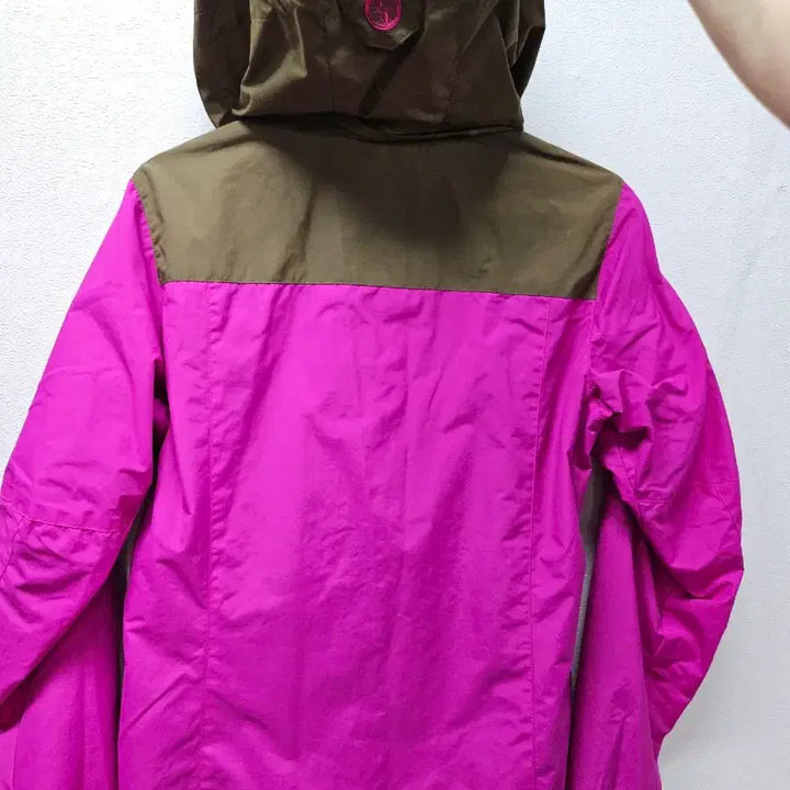 [BUNJANG] Beanpole Pink/Brown Color Block Hooded Windbreaker 90 / 빈폴 핑크/브라운 배색 후드 바람막이  90