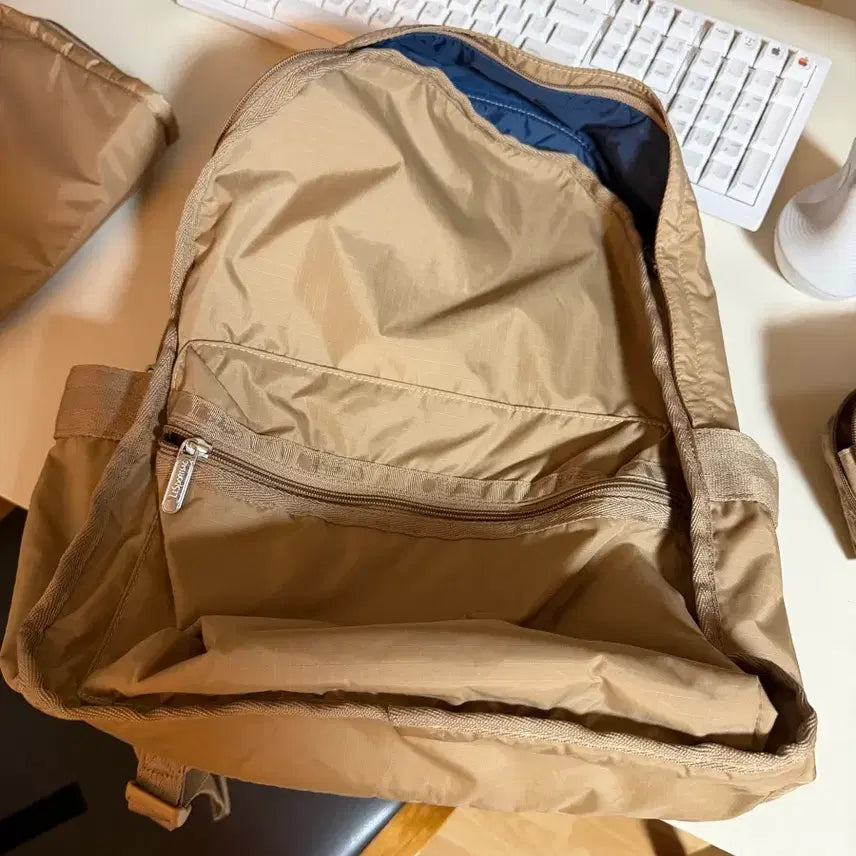 [BUNJANG] Lesportsac Beige Backpack Set / 라스포색 베이지 백팩 세트