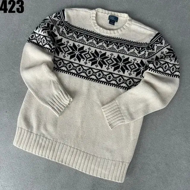 [BUNJANG] Polo Ralph Lauren Ivory Pattern Knit XL / 폴로 랄프로렌 아이보리 패턴 니트 XL