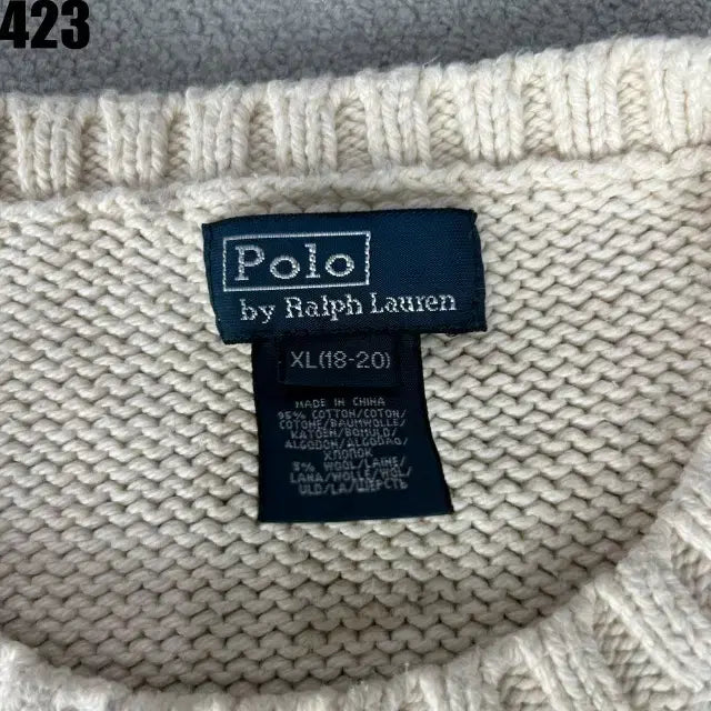 [BUNJANG] Polo Ralph Lauren Ivory Pattern Knit XL / 폴로 랄프로렌 아이보리 패턴 니트 XL